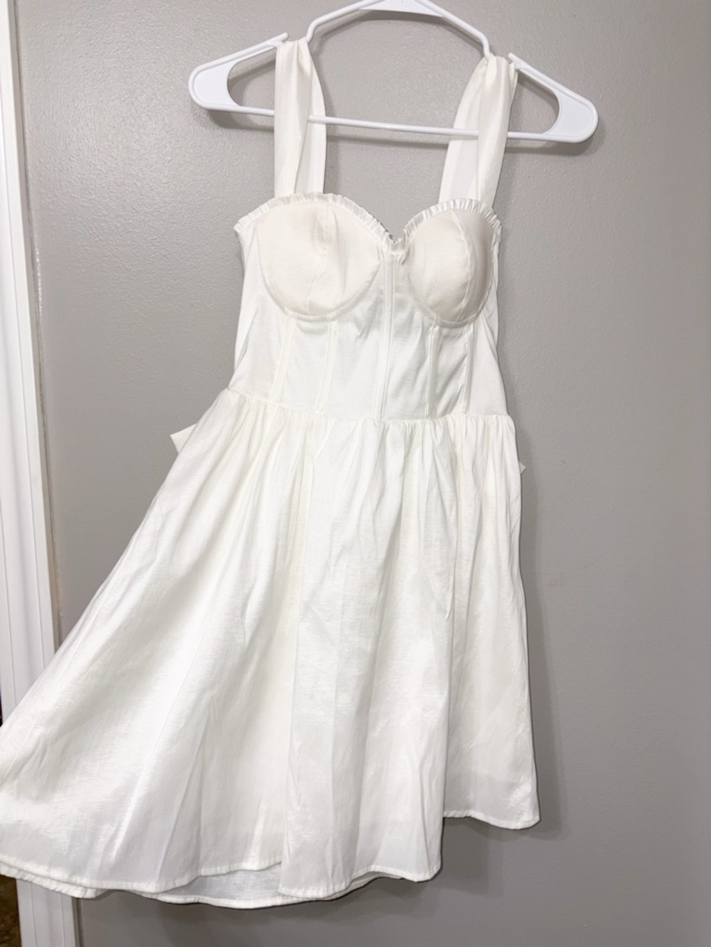 Women’s Cream Bustier Mini Dress with Wide Straps
